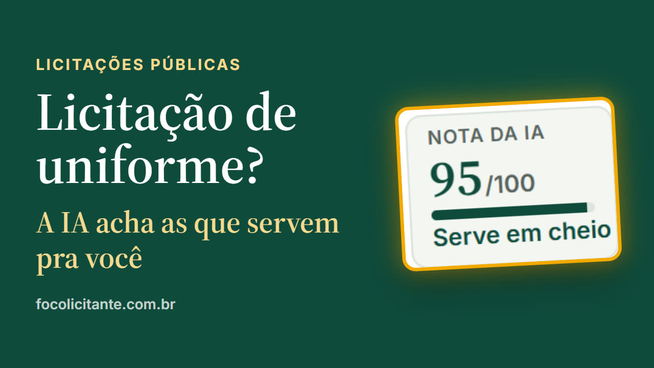 Capa do vídeo: Licitação de uniforme? A IA acha as que servem pra você